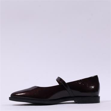 Paul Green Pointed Toe Mary Jane Pump - Dark Brown Patent